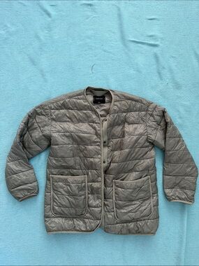 EVERLANE Quilted Army Green Lightweight Jacket M